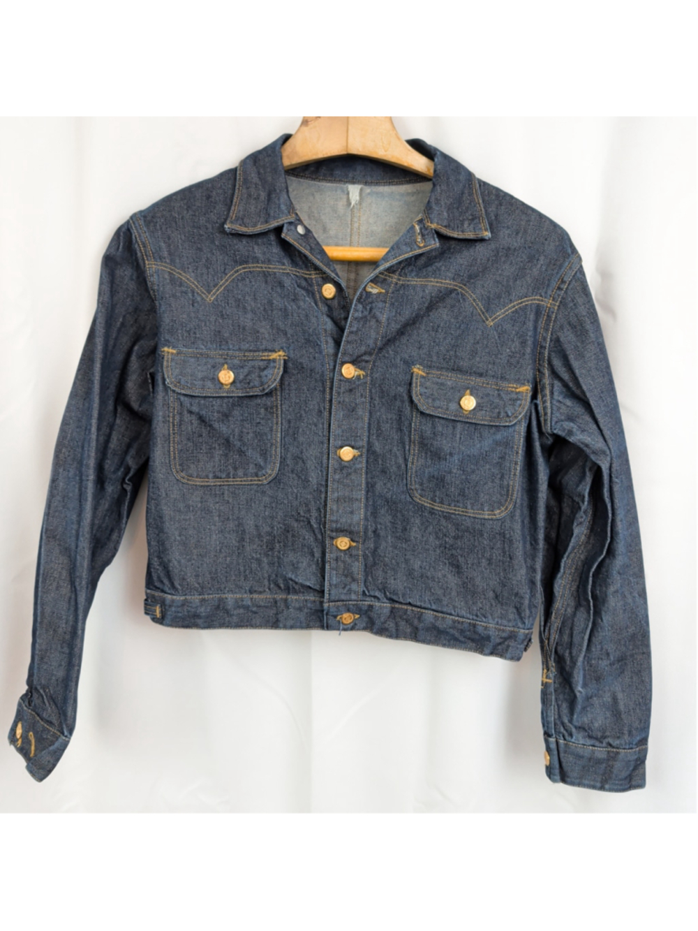 Men's Vintage Western Cropped Fit Denim Jacket